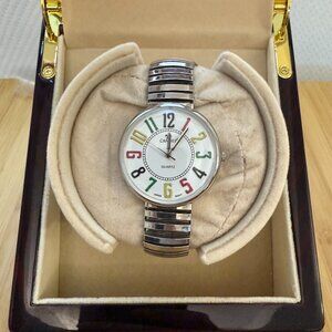 Cannes Ladies' Jumbo Face Colorful Stretch Watch, 37mm